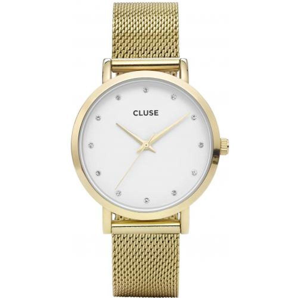 CLUSE PAVANE CINTURINO E CASSA GOLD, QUADRANTE WHITE - CLUSE