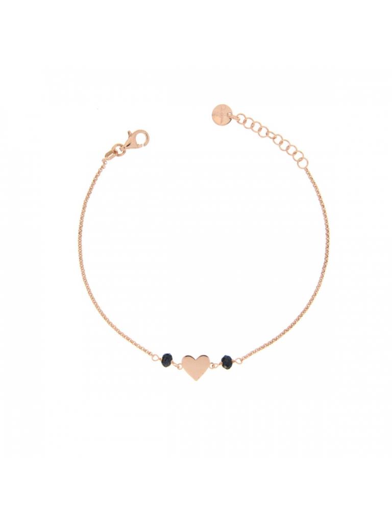 BRACCIALE CATENELLA PIETRE BLU E CUORE - RUE DES MILLE