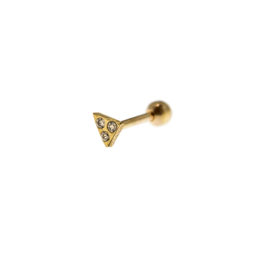 PIERCING TRIANGOLO CON ZIRCONI PLACCATURA ORO GIALLO - RUE DES MILLE