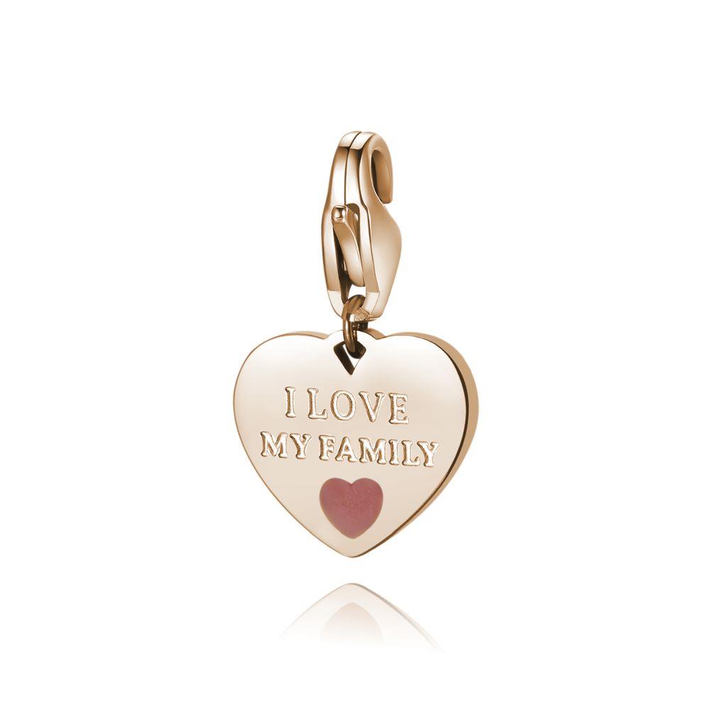 CHARM CUORE ROSÈ "I LOVE MY FAMILY" - S