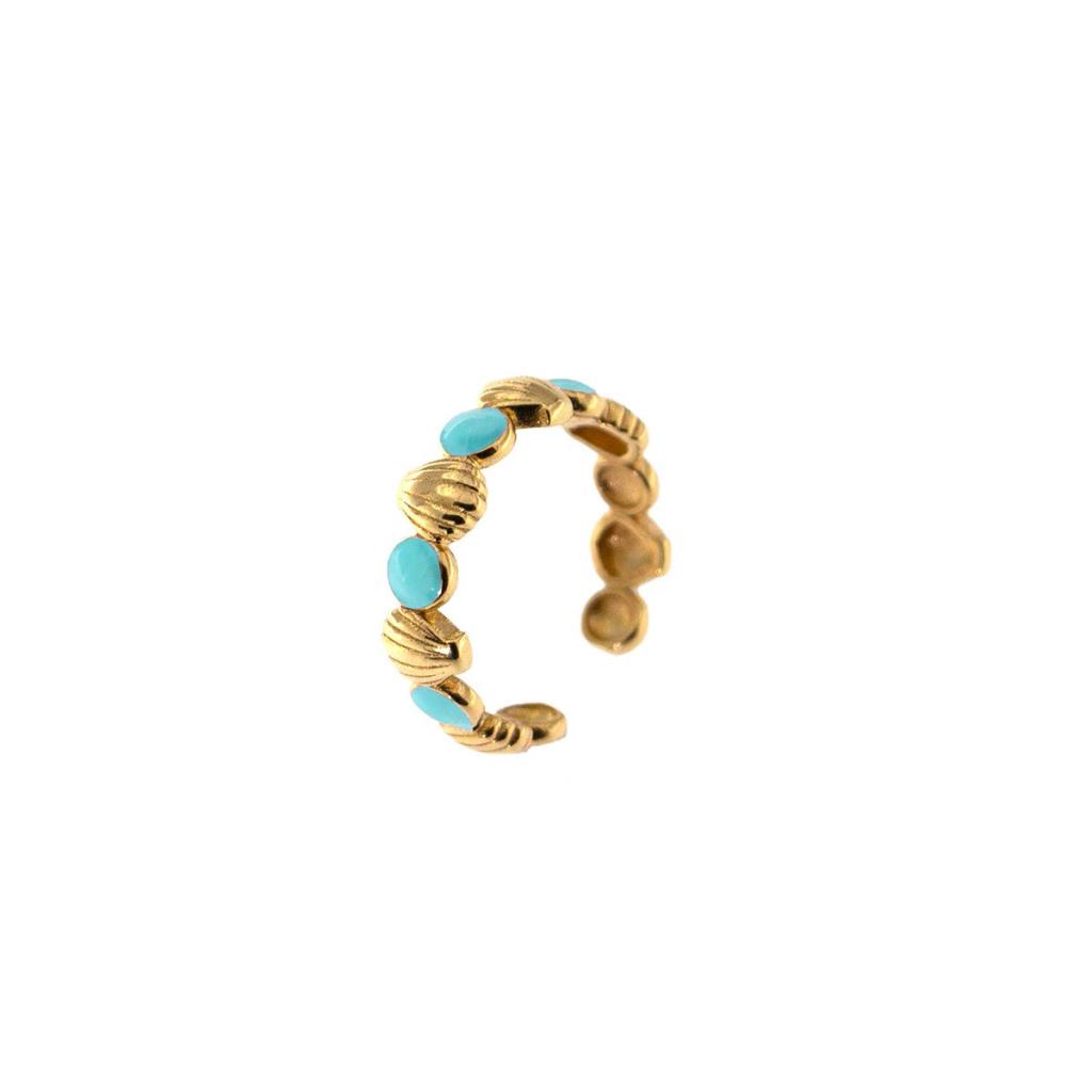ANELLO CONCHIGLIE  E SMALTO TURCHESE - RUE DES MILLE