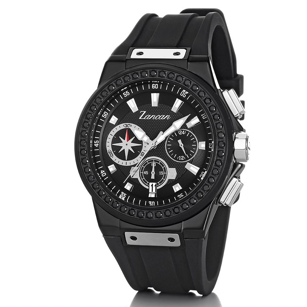 KOMPASCRONO ZANCAN - OROLOGIO CRONOGRAFO DA UOMO NERO - ZANCAN