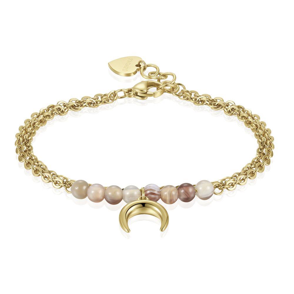 BRACCIALE DORATO CON PIETRE E LUNA - S