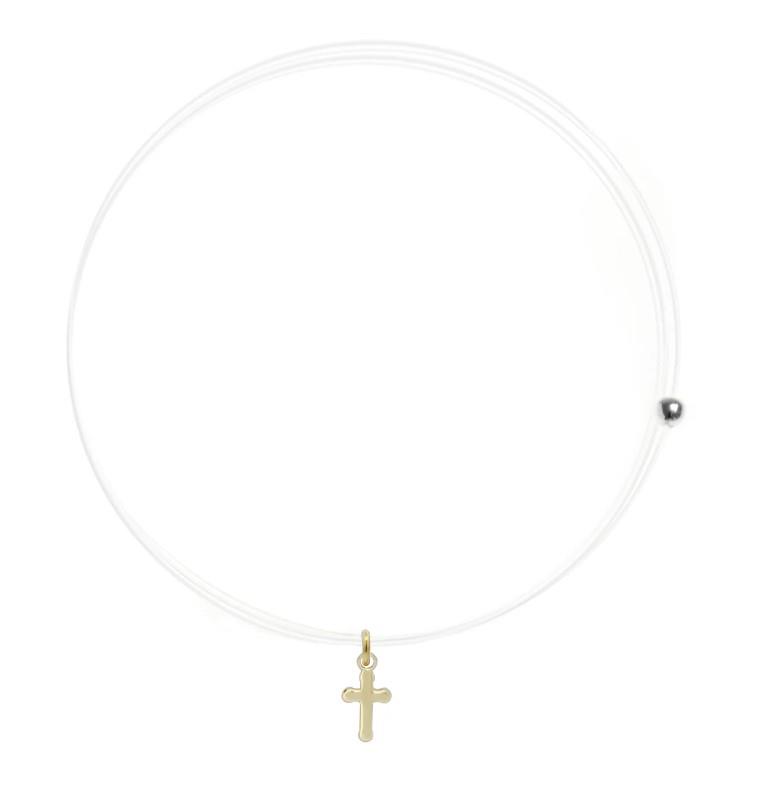 GIROCOLLO LENZA CON CROCE - ORO18KT - RUE DES MILLE