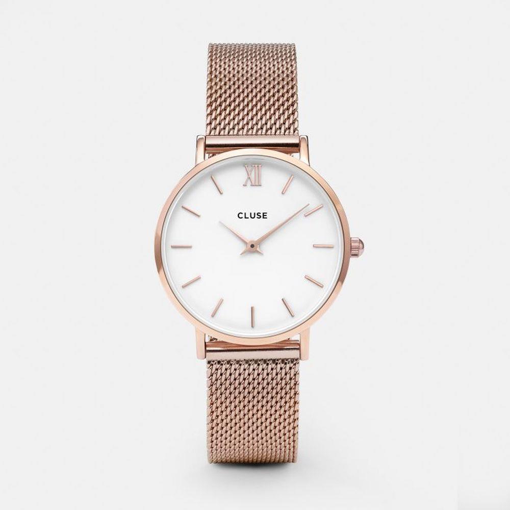 CLUSE MINUIT MESH ROSE GOLD/WHITE - CLUSE