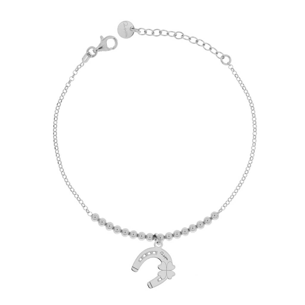 BRACCIALE CON CATENA E BOULE CON FERRO DI CAVALLO - SILVER - RUE DES MILLE