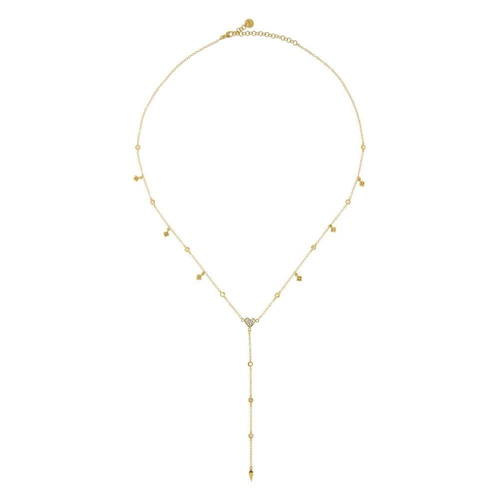 GIROCOLLO 50 CM TIPO ROSARIO CON CUORE CENTRALE E LANCIA FINALE DORATO - RUE DES MILLE