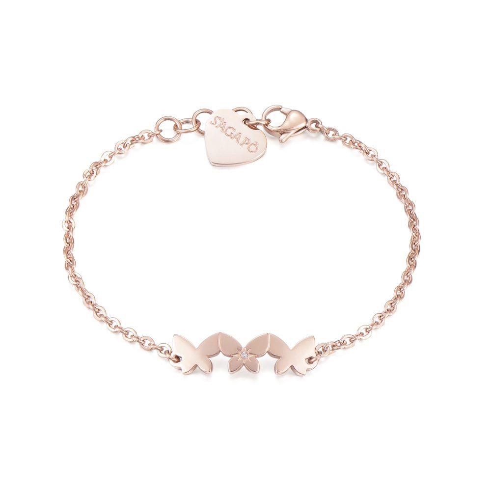 BRACCIALE TRIO FARFALLE ROSÈ - S