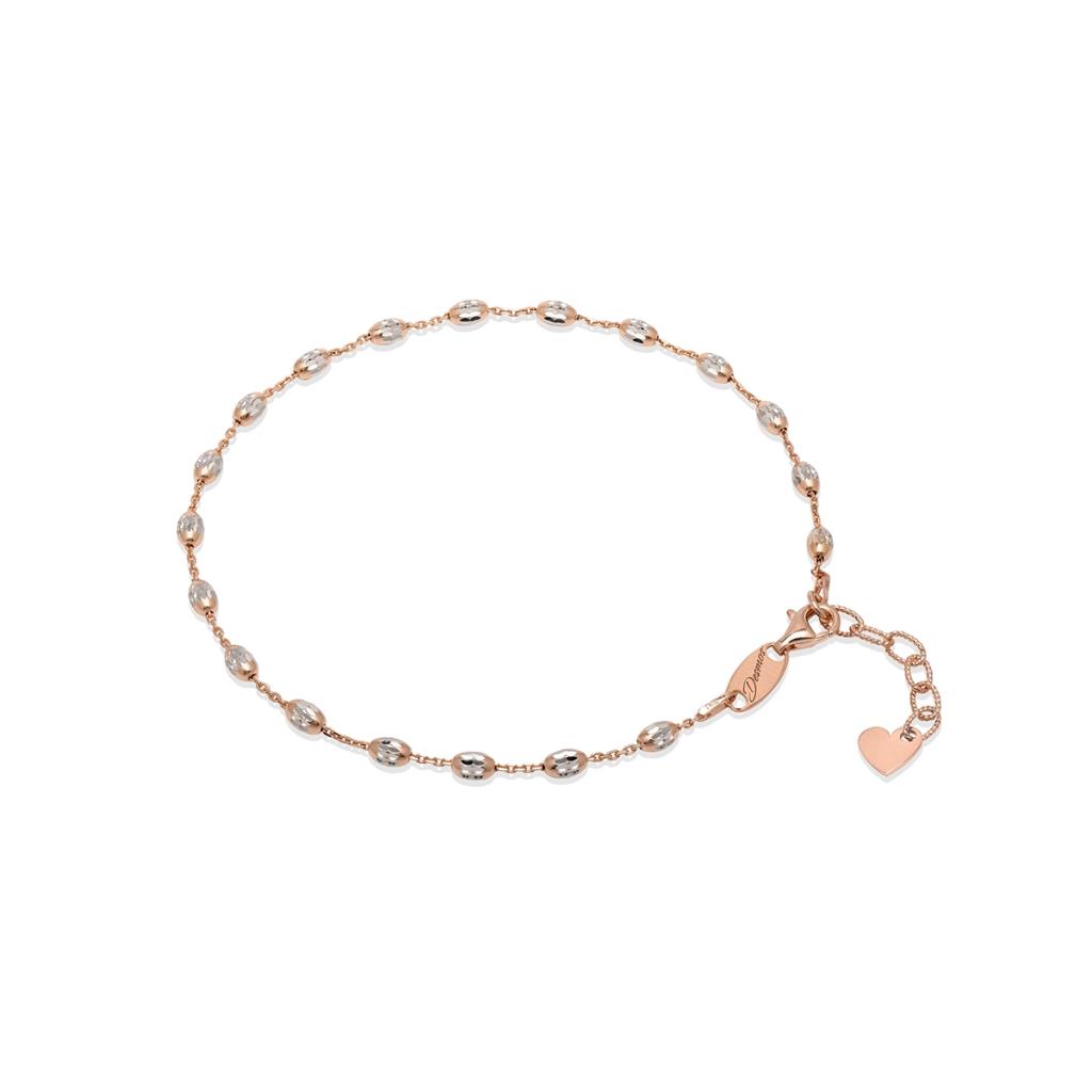 BRACCIALE CATENA INSERTI OVALI DESMOS RODIATO/ROSA - DESMOS