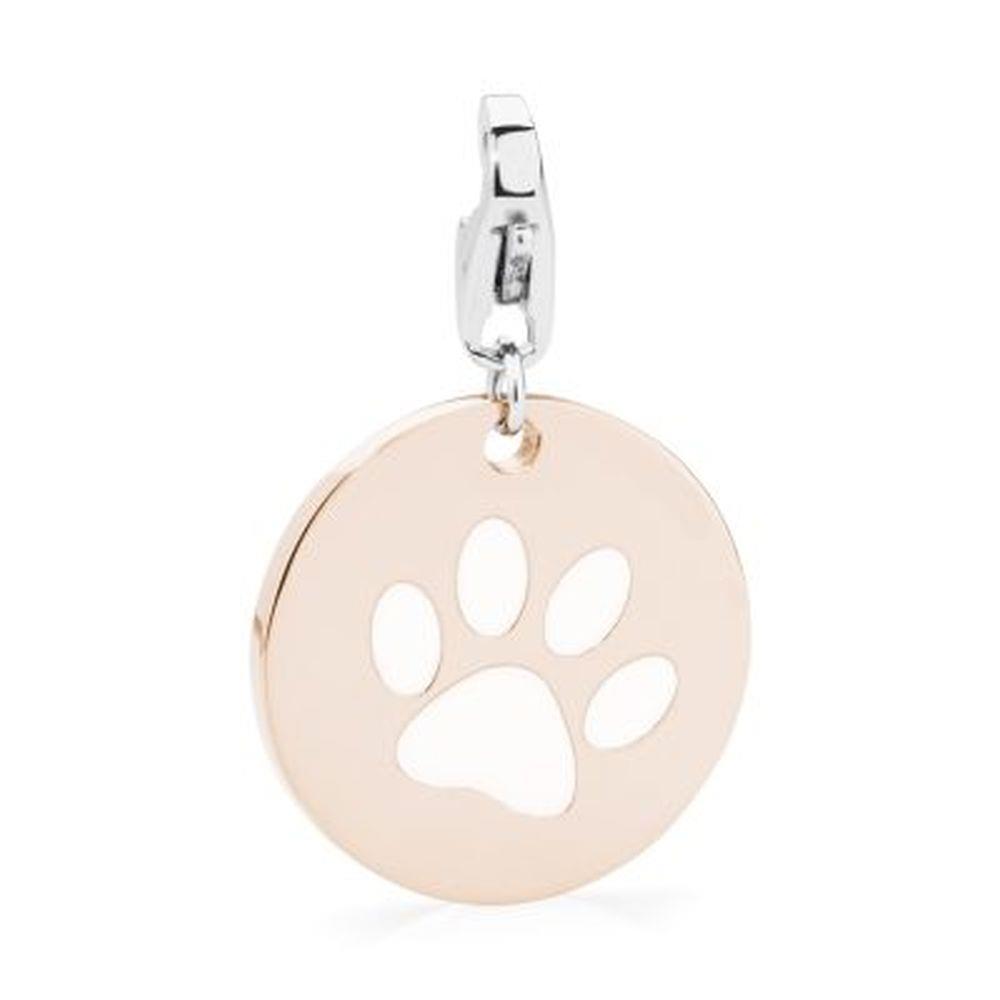 CHARM TARGHETTA ROS&Egrave; CON ZAMPA BIANCA - S