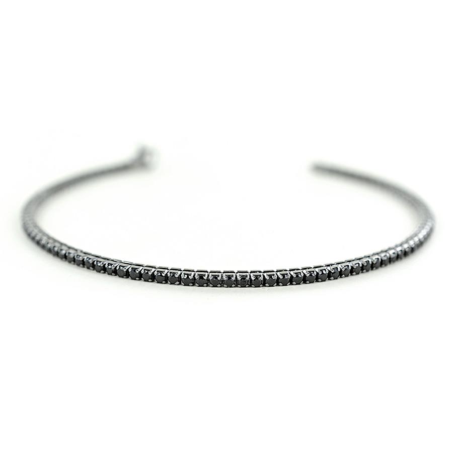 TENNIS IN ARGENTO BRUNITO CON ZIRCONI NERI ZANCAN - ZANCAN