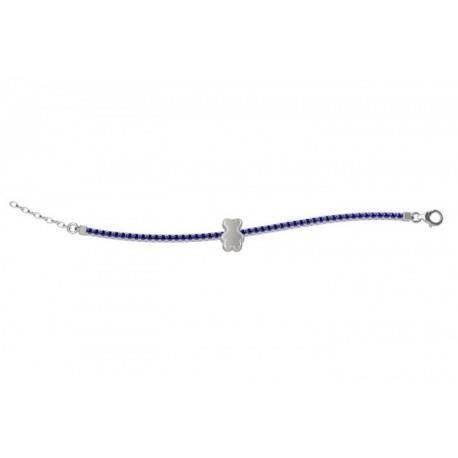 BRACCIALE TENNIS BIMBO IN ARGENTO E ZIRCONI BLU - NANAN