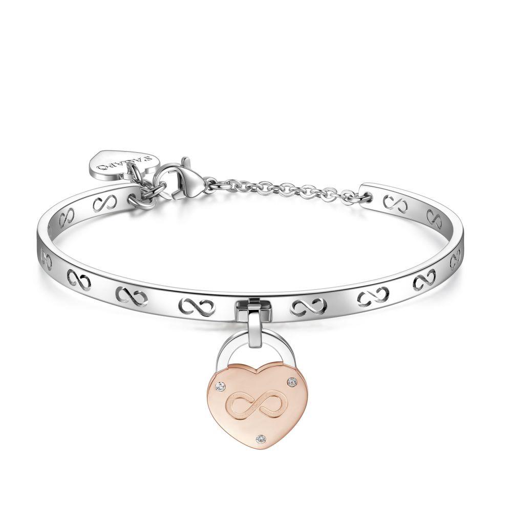 BRACCIALE RIGIDO CON MEDAGLIETTA E FRASE ZIA - S