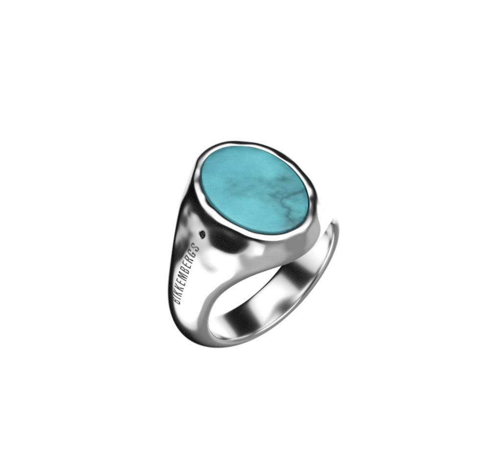 ANELLO UOMO BIKKEMBERGS CON TURCHESE - BIKKEMBERGS