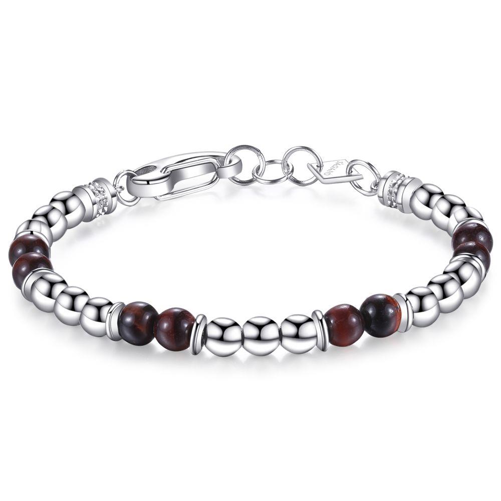 BRACCIALE PERLE OCCHIO DI TIGRE HOOK - S