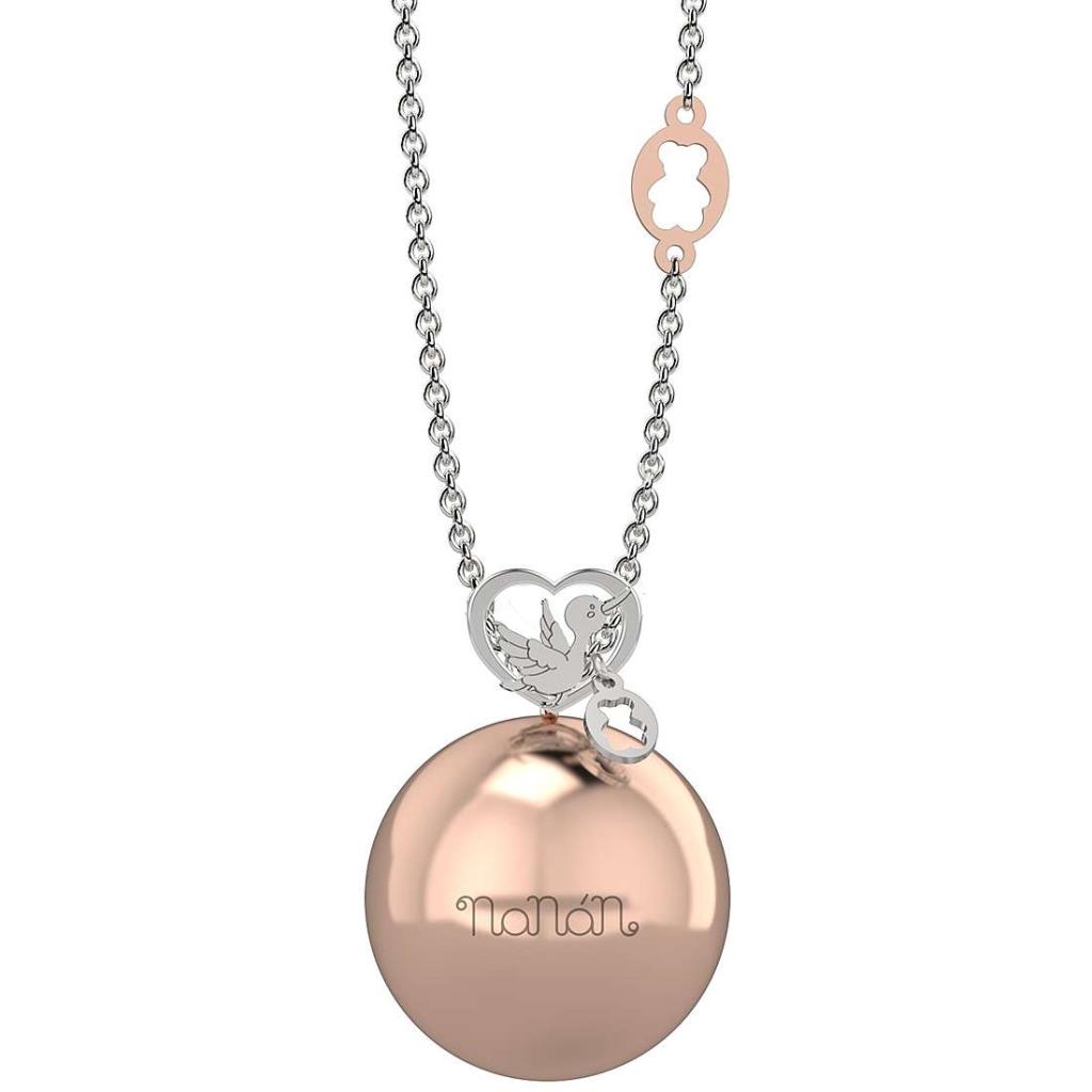 COLLANA CHIAMANGELI PENDENTE CON SFERA ROSE GOLD - NANAN