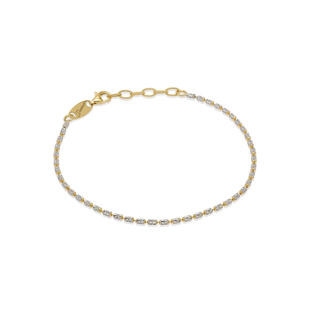 BRACCIALE CATENA INSERTI CILINDRICI DESMOS RODIATO/GIALLO - DESMOS