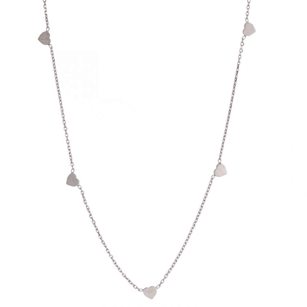 COLLANA 5 CUORI SATINATI - ALISIA