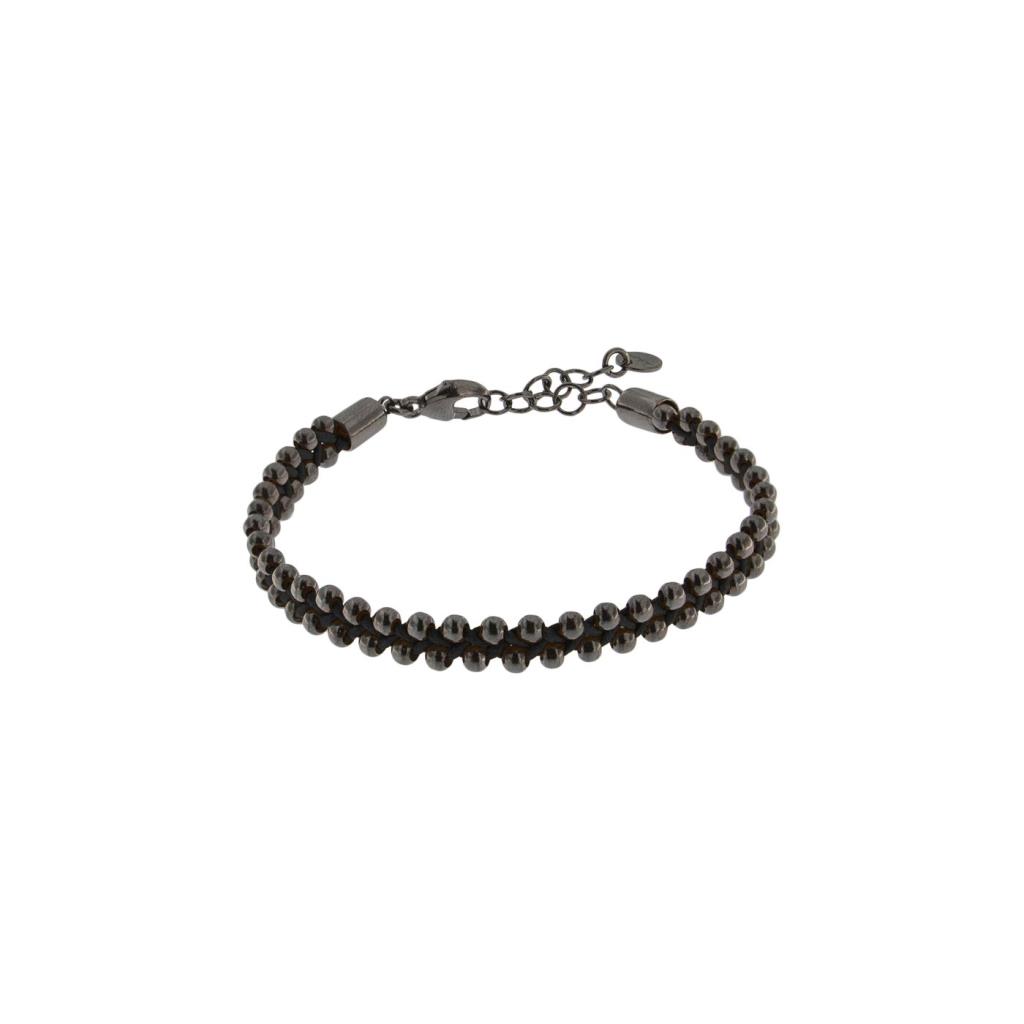 BRACCIALE TRECCIA GALVANICA BRUNITA NERO - RUE DES MILLE