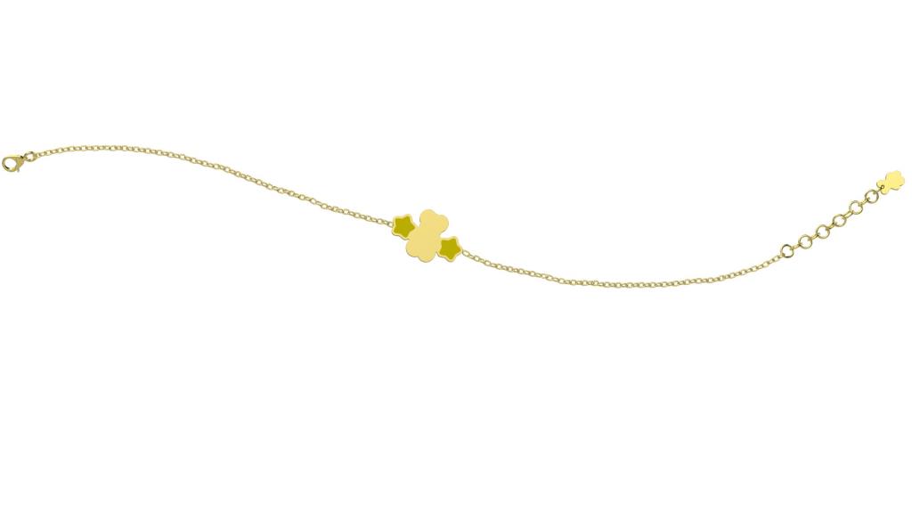 BRACCIALE BIMBO CON ORSETTO E STELLINE GIALLE IN ORO - NANAN