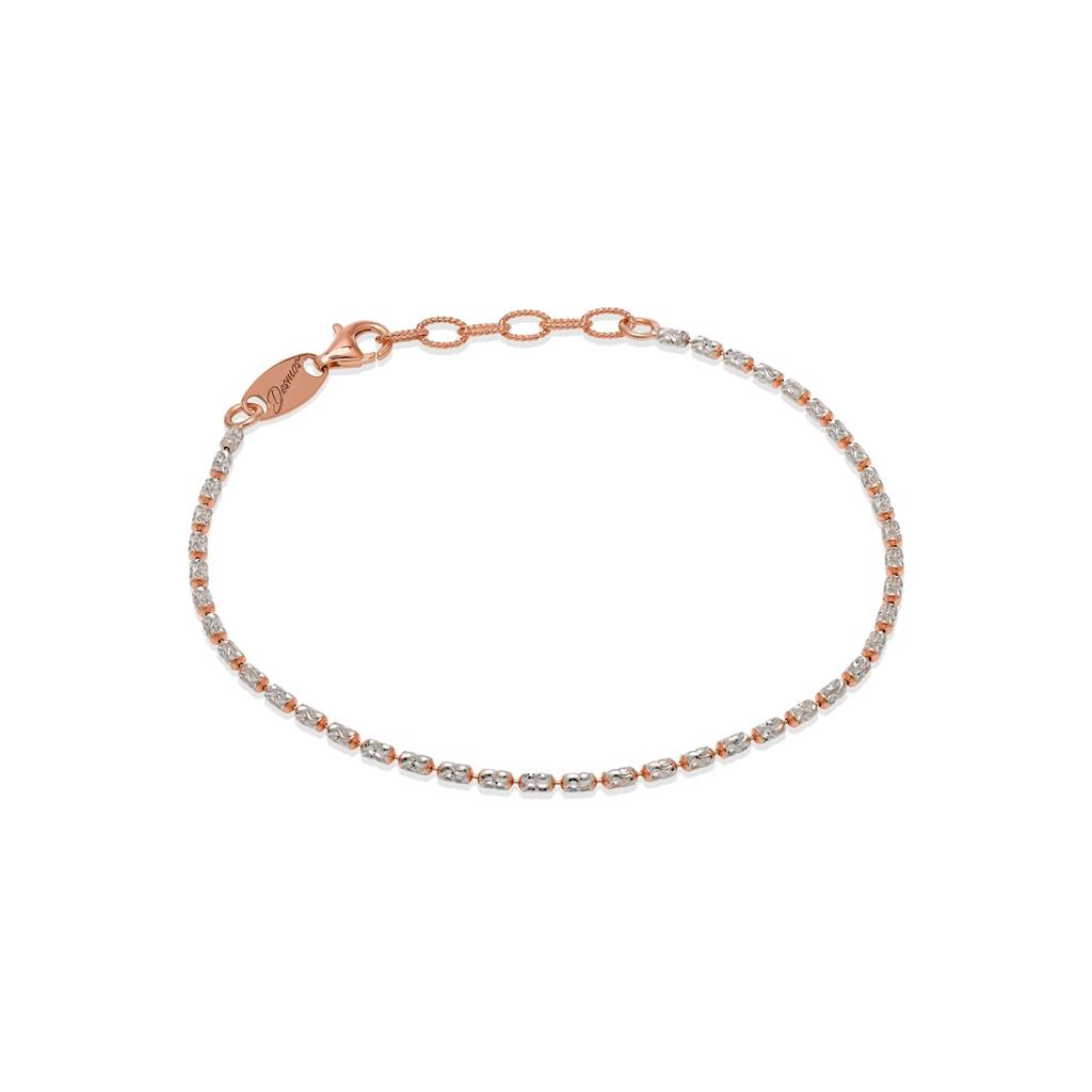 BRACCIALE CATENA INSERTI CILINDRICI DESMOS RODIATO/ROSA - DESMOS