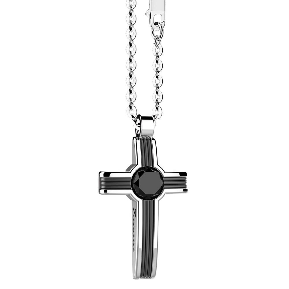 COLLANA CON PENDENTE A CROCE E ONICE TONDO - ZANCAN