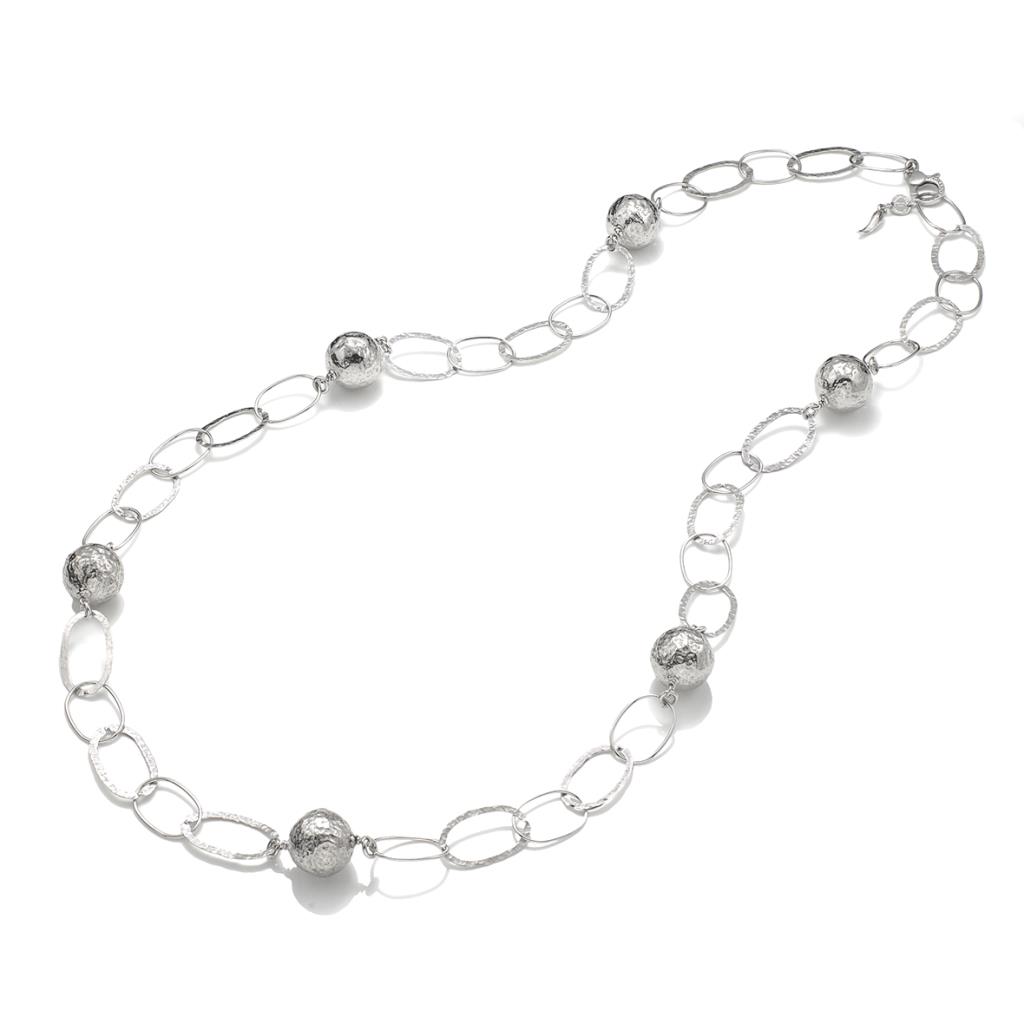 COLLANA MAGLIA ALTERNATA E SFERE CM 104 - GIOVANNI RASPINI