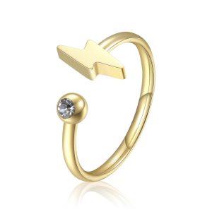ANELLO CLICK FINITURA ORO CON SAETTA E CRISTALLO CRYSTAL - S
