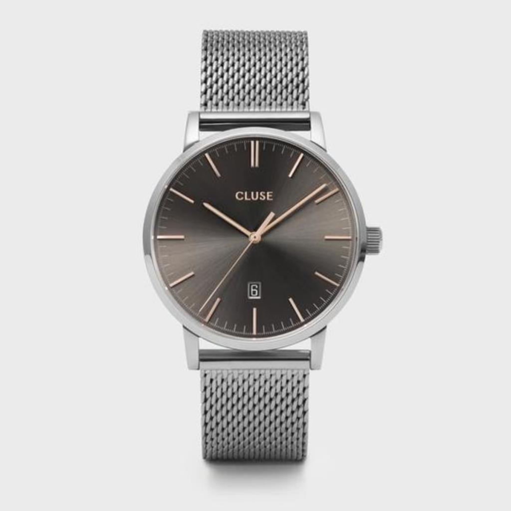 CLUSE ARAVIS 3H 40MM GREY DIAL MESH SILVER - CLUSE