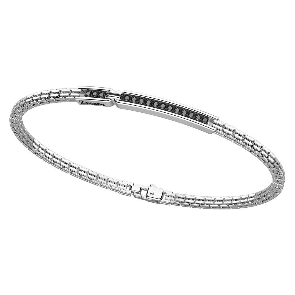 BRACCIALE ZANCAN IN ARGENTO CON PIETRE NERE. - ZANCAN