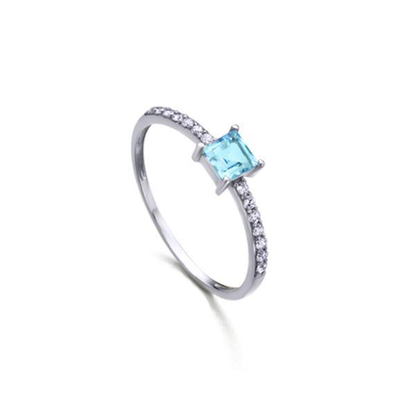ANELLO CON DIAMANTI E TOPAZIO - LE CARRE